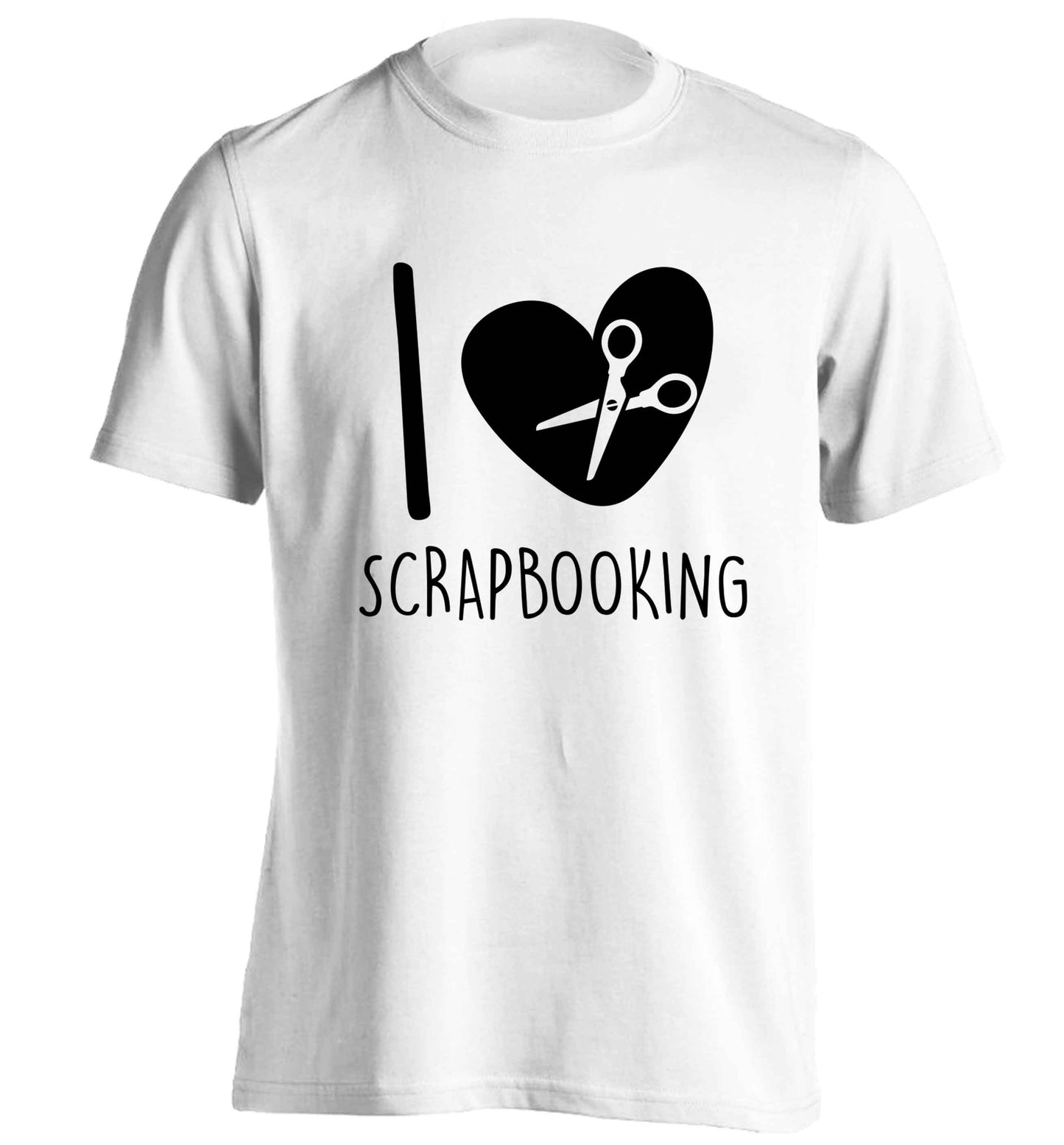 I love scrapbooking adults unisex white Tshirt 2XL