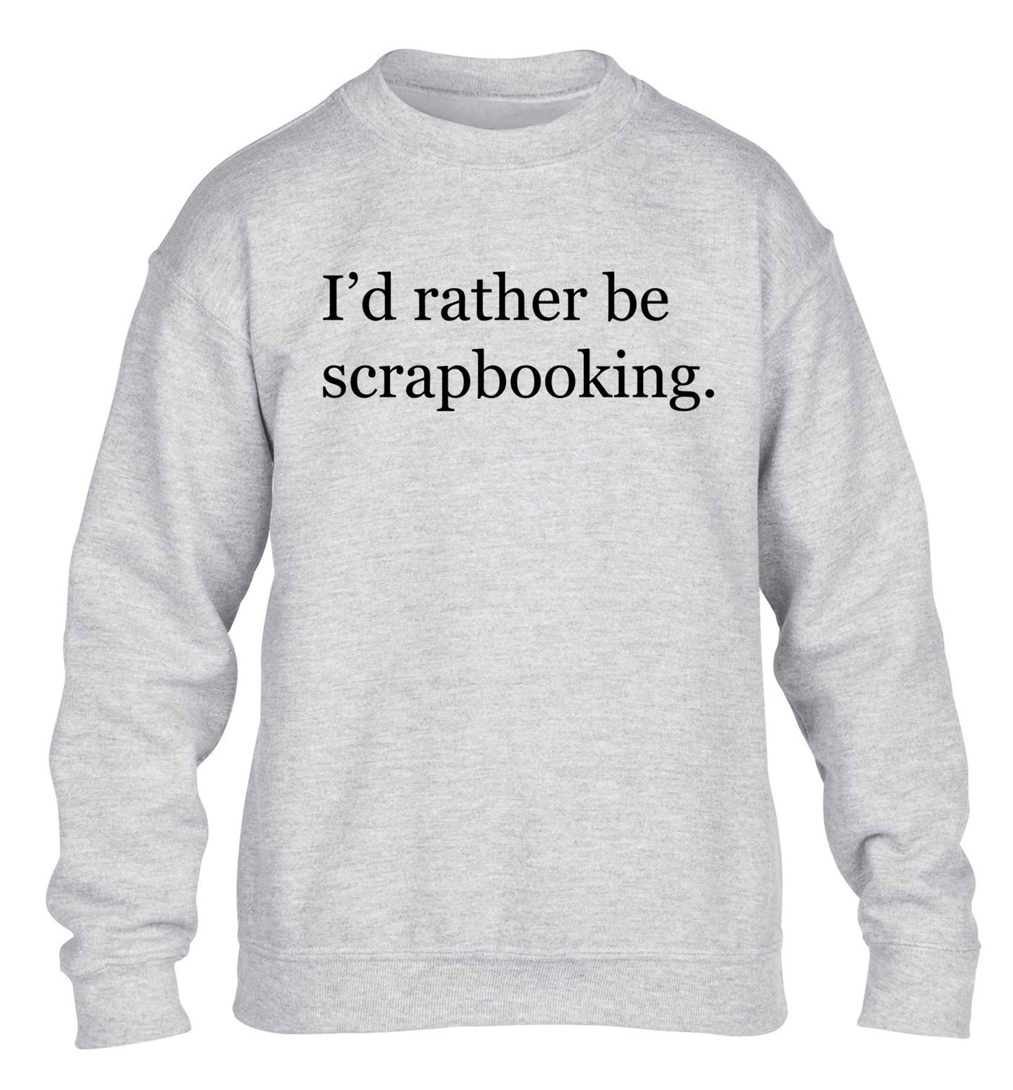 I'd rather be scrapbooking children's grey sweater 12-13 Years