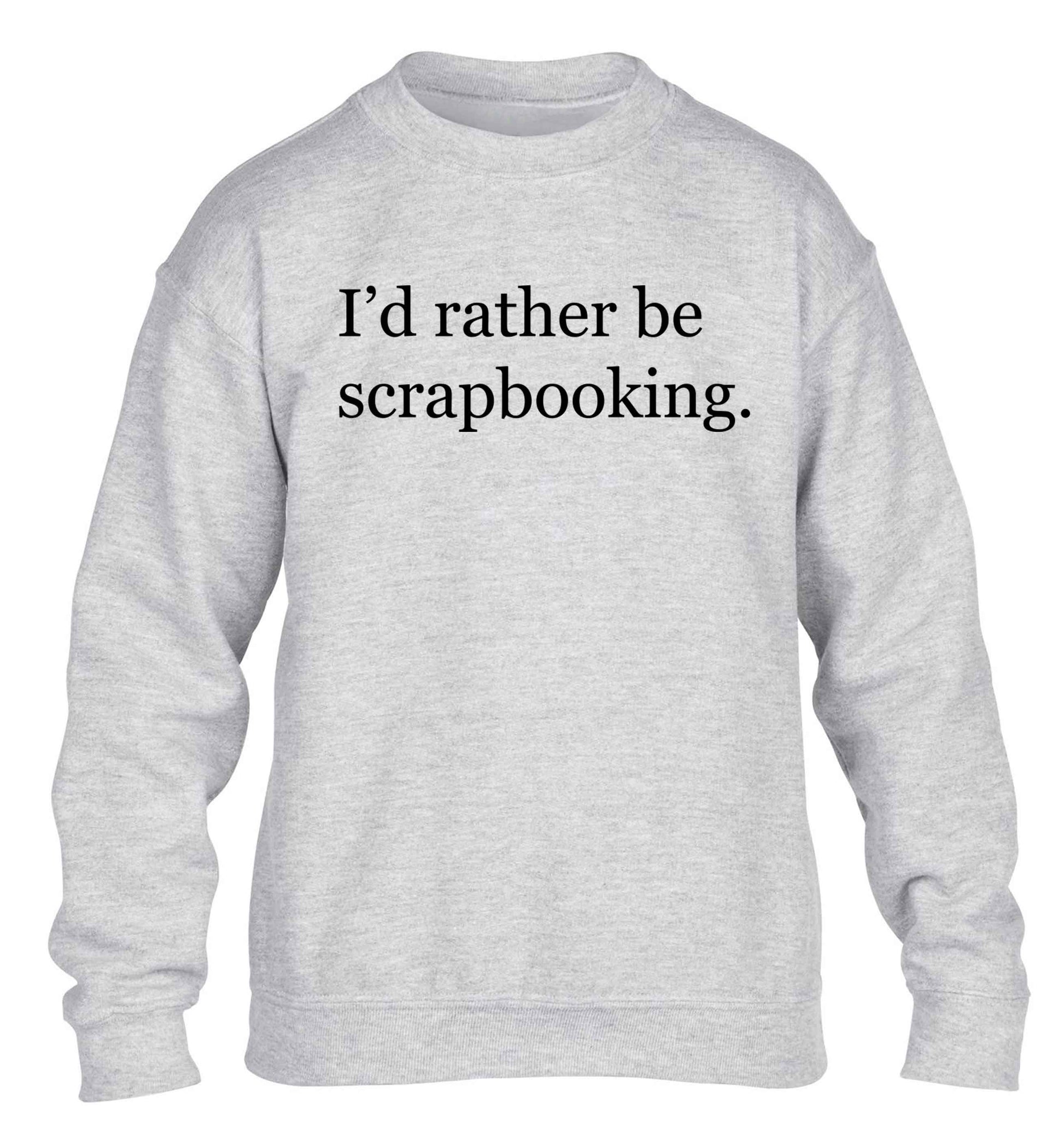 I'd rather be scrapbooking children's grey sweater 12-13 Years