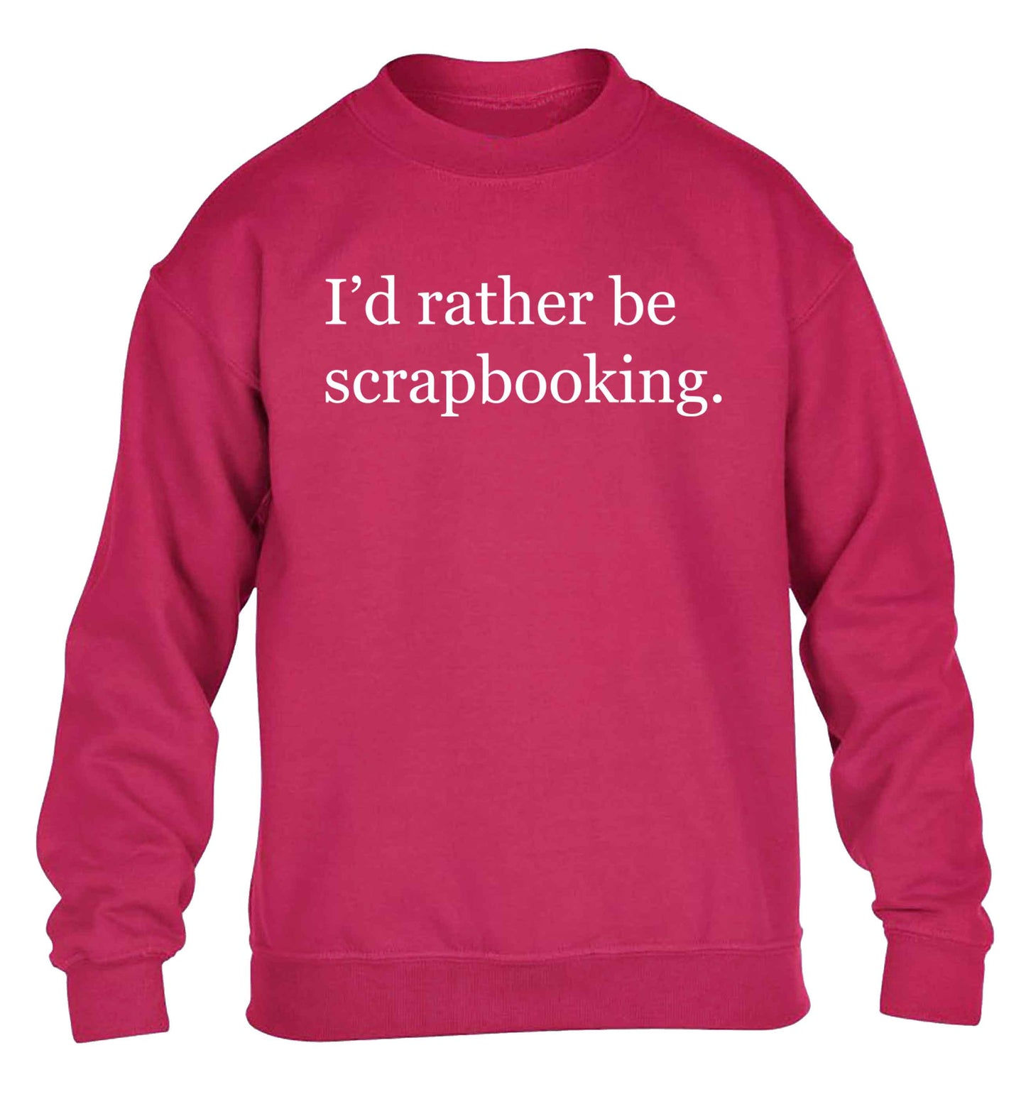 I'd rather be scrapbooking children's pink sweater 12-13 Years