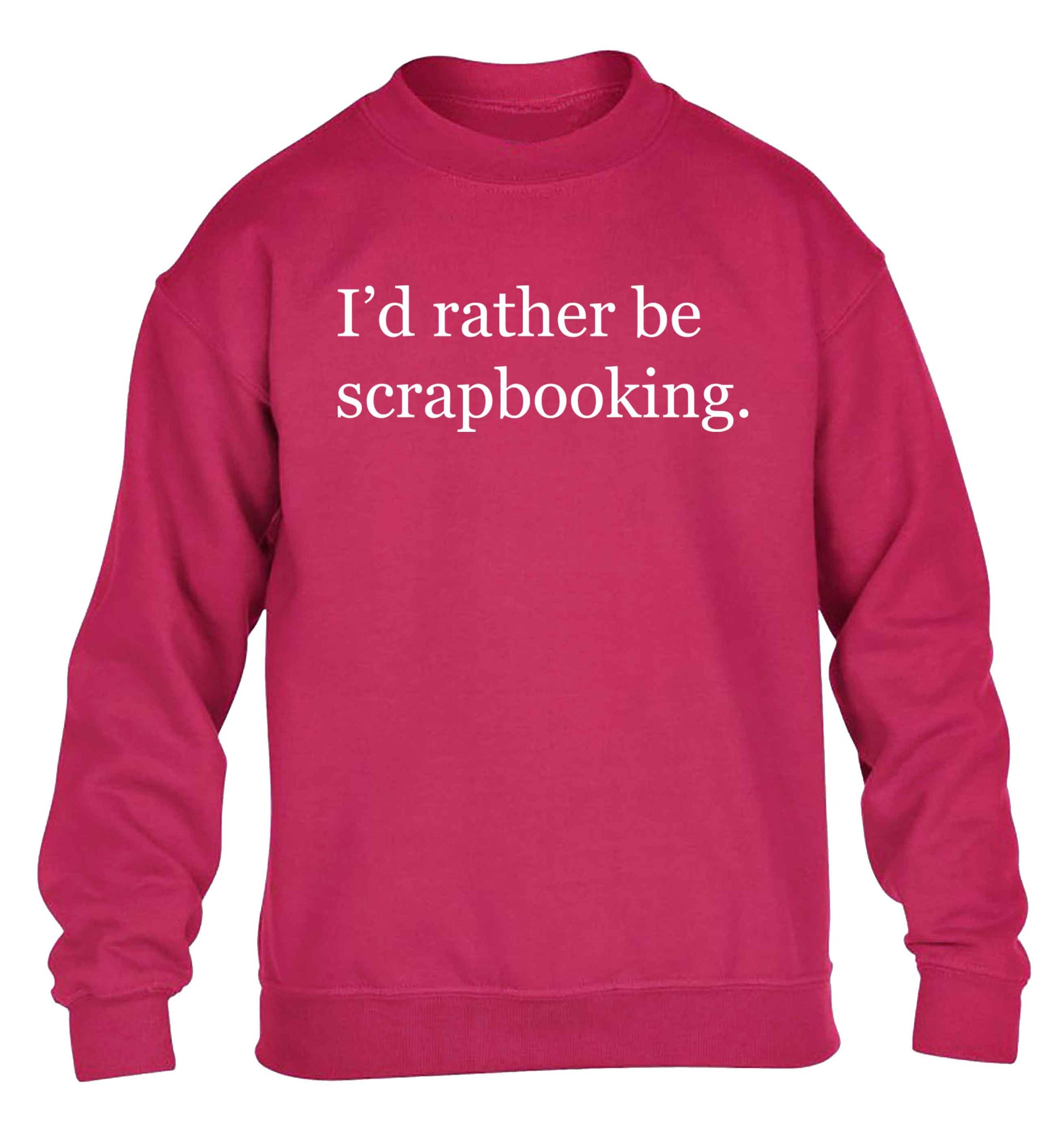 I'd rather be scrapbooking children's pink sweater 12-13 Years