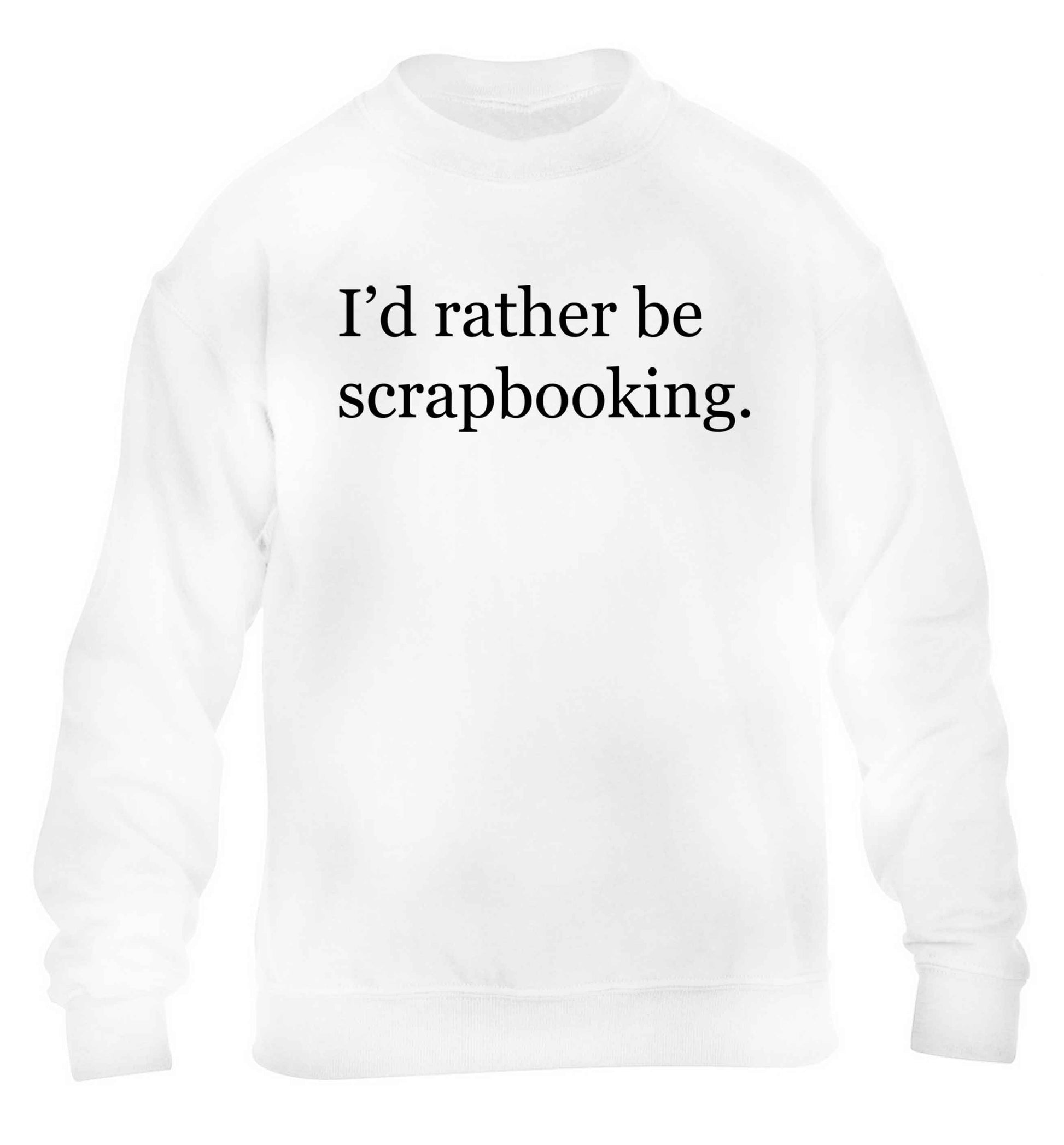 I'd rather be scrapbooking children's white sweater 12-13 Years