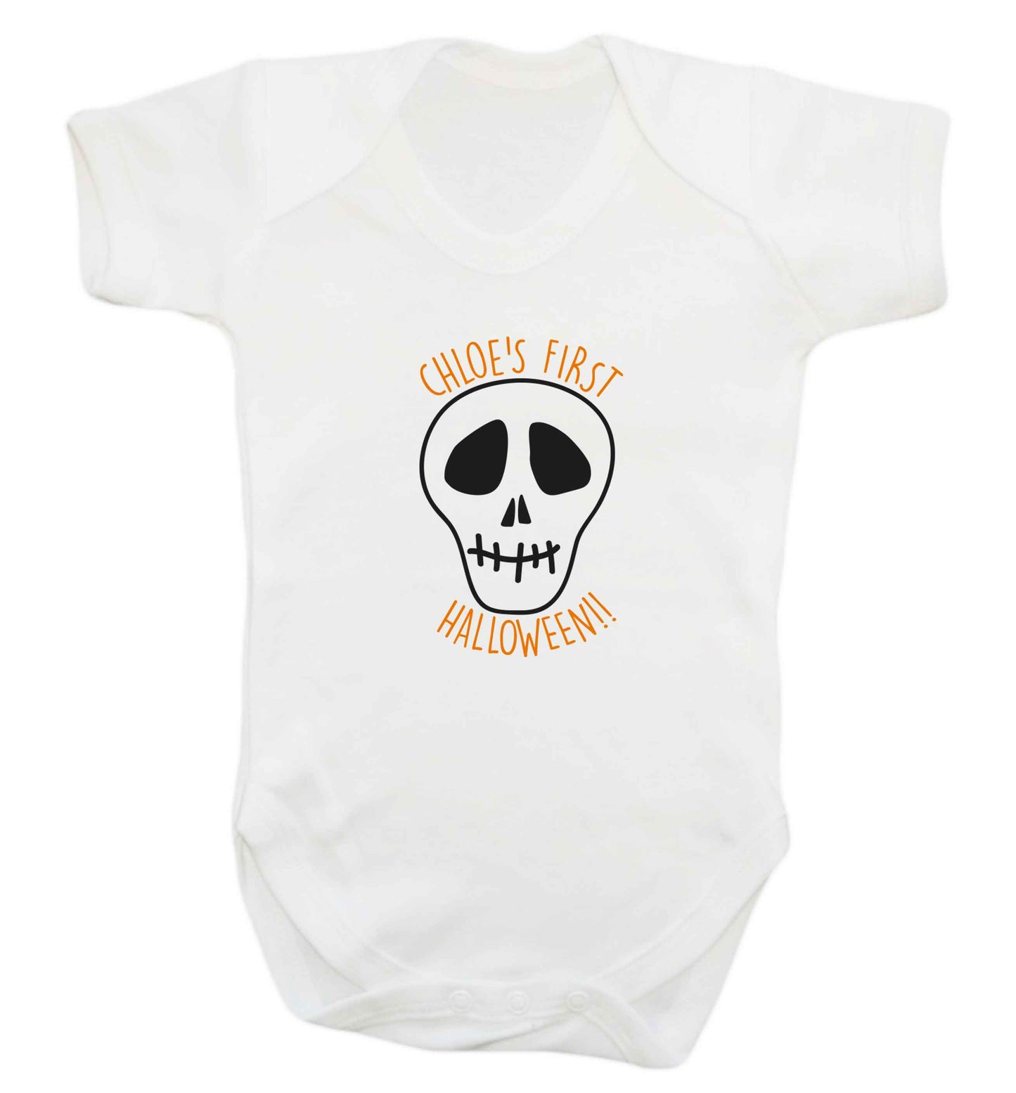 Personalised Skull 1st Halloween baby vest white 18-24 months