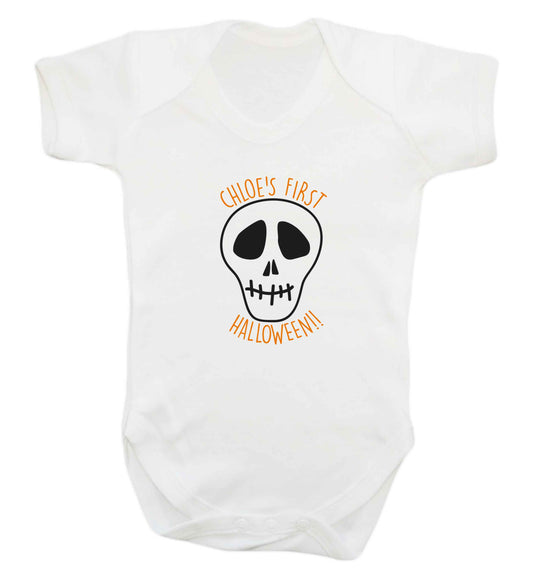 Personalised Skull 1st Halloween baby vest white 18-24 months