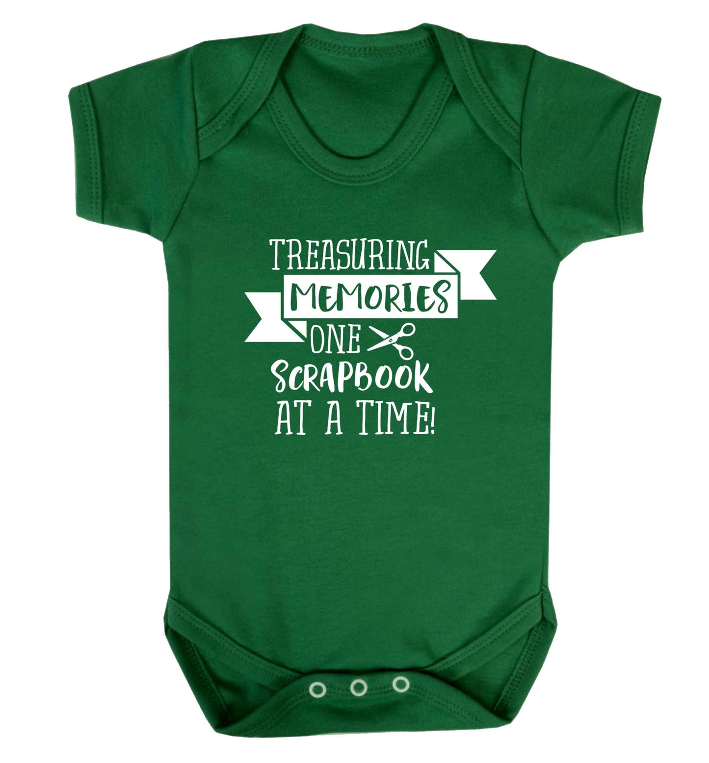 Treasuring memories one scrapbook at a time Baby Vest green 18-24 months