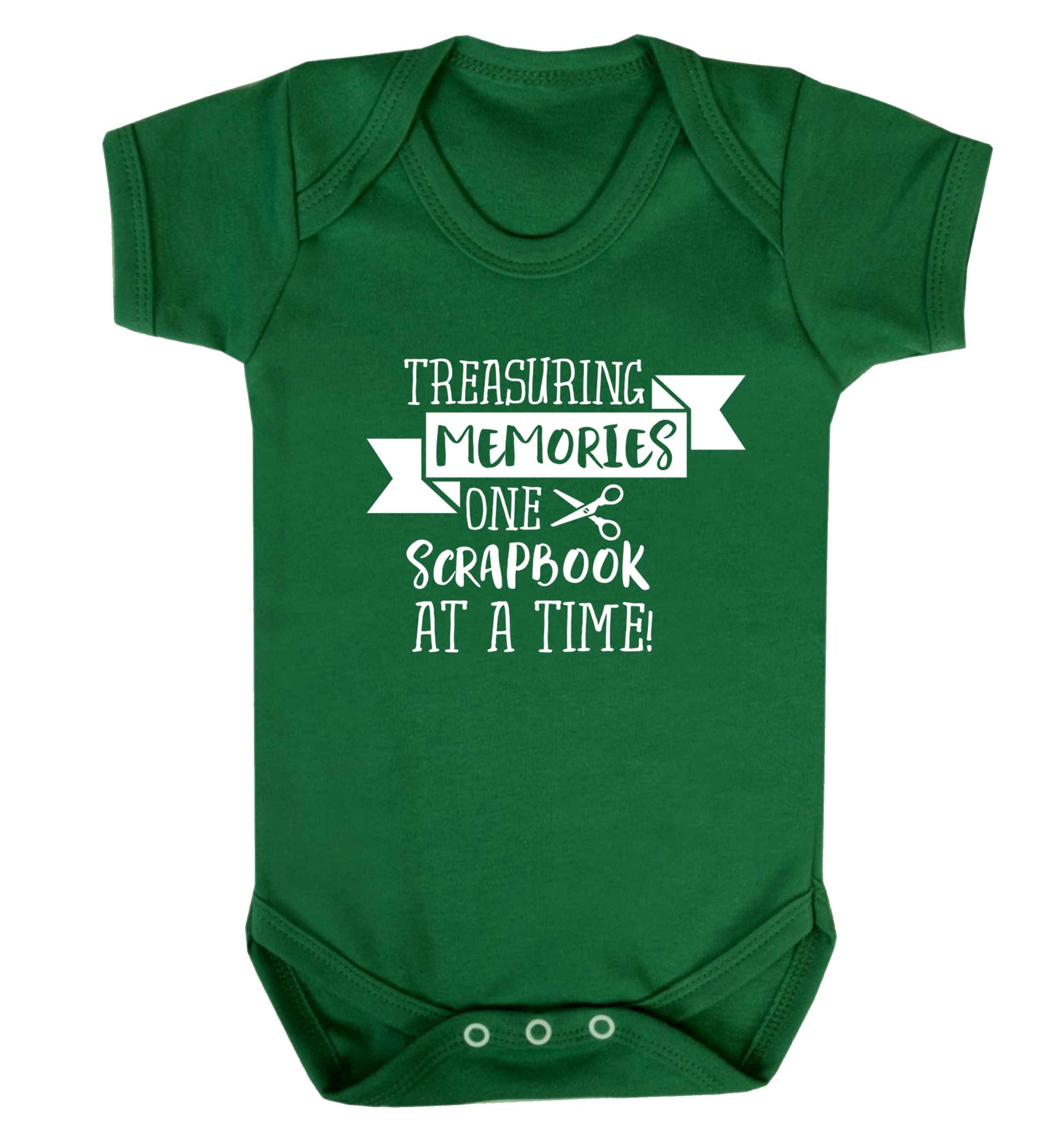 Treasuring memories one scrapbook at a time Baby Vest green 18-24 months