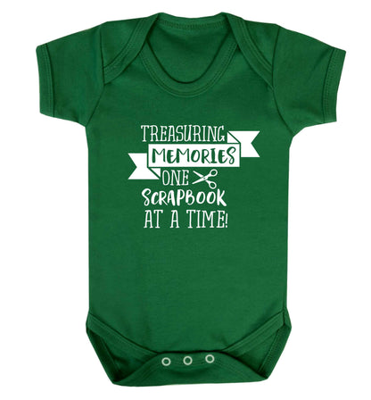 Treasuring memories one scrapbook at a time Baby Vest green 18-24 months