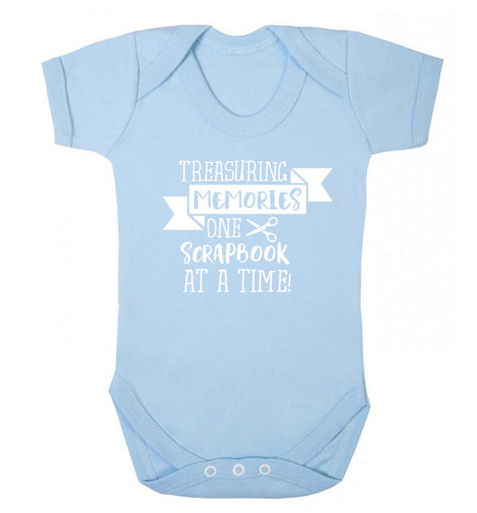 Treasuring memories one scrapbook at a time Baby Vest pale blue 18-24 months