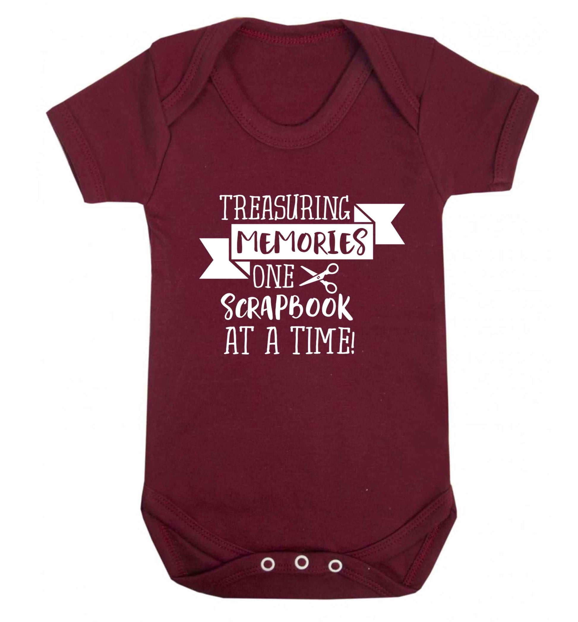 Treasuring memories one scrapbook at a time Baby Vest maroon 18-24 months