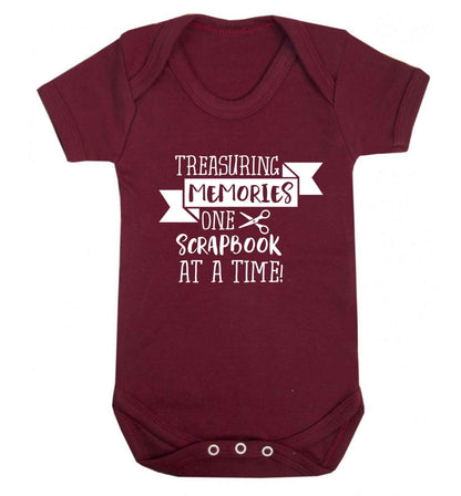 Treasuring memories one scrapbook at a time Baby Vest maroon 18-24 months