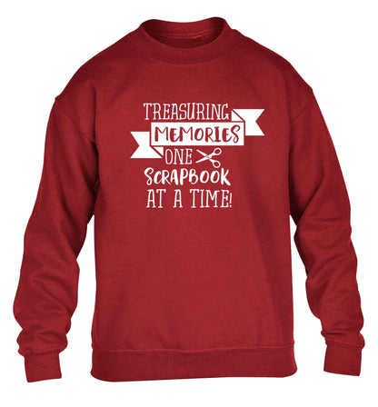Treasuring memories one scrapbook at a time children's grey sweater 12-13 Years