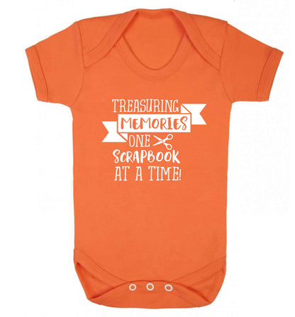 Treasuring memories one scrapbook at a time Baby Vest orange 18-24 months