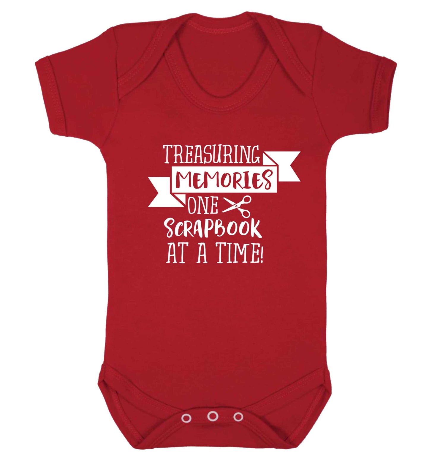 Treasuring memories one scrapbook at a time Baby Vest red 18-24 months
