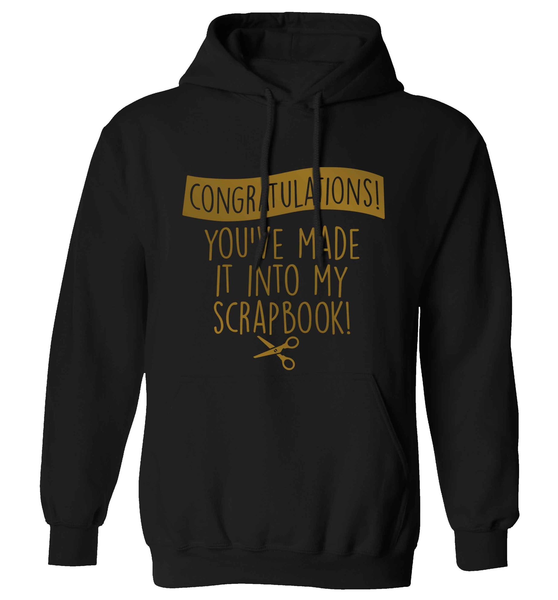 Congratulations you've made it into my scrapbook! adults unisex black hoodie 2XL