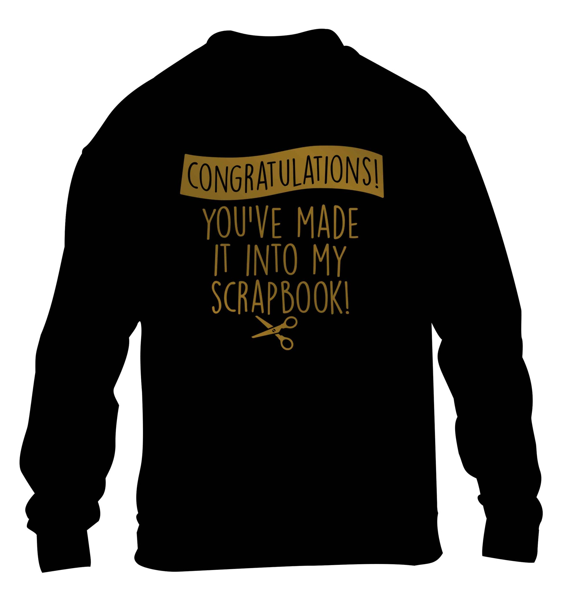 Congratulations you've made it into my scrapbook! children's black sweater 12-13 Years