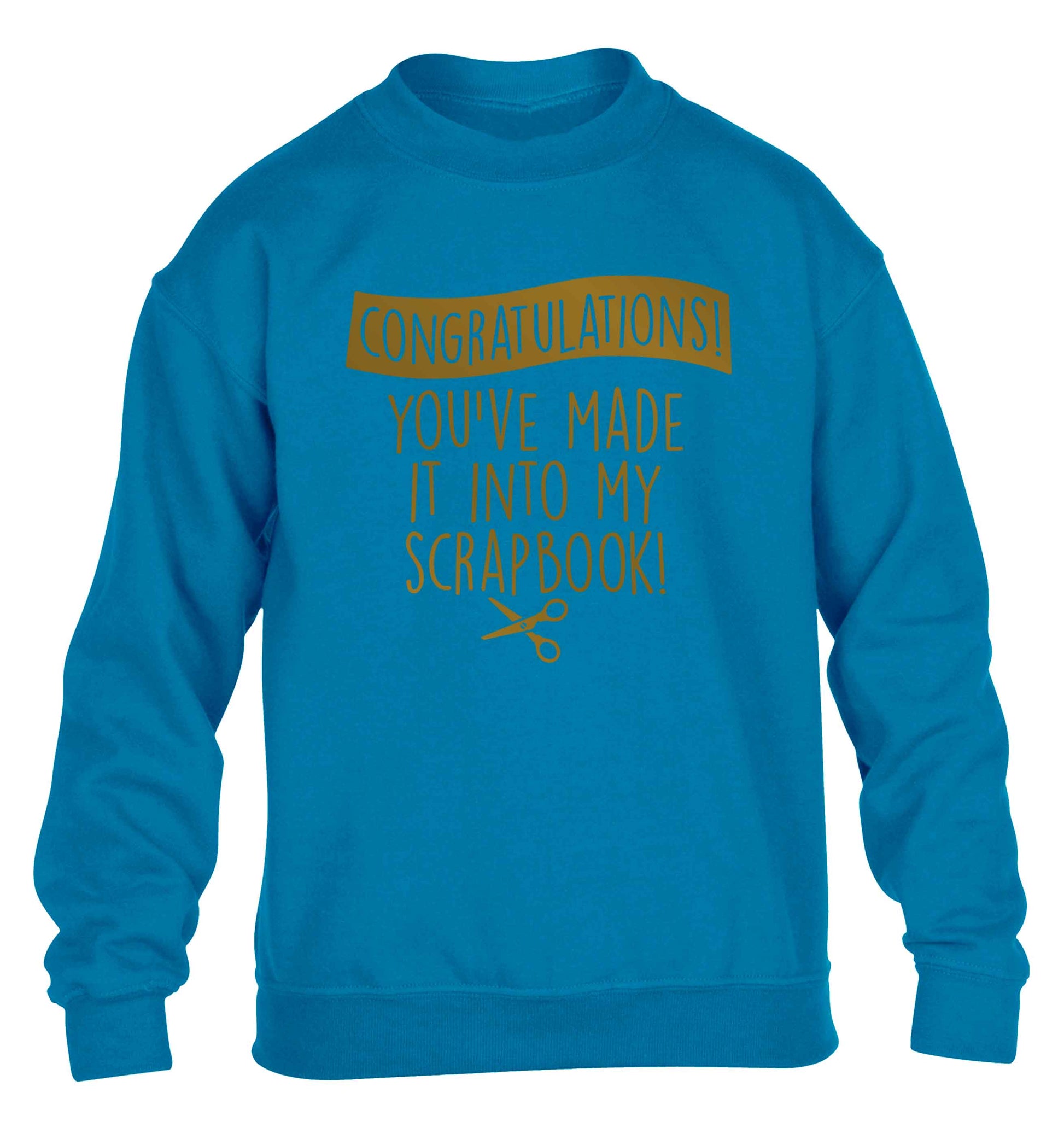 Congratulations you've made it into my scrapbook! children's blue sweater 12-13 Years