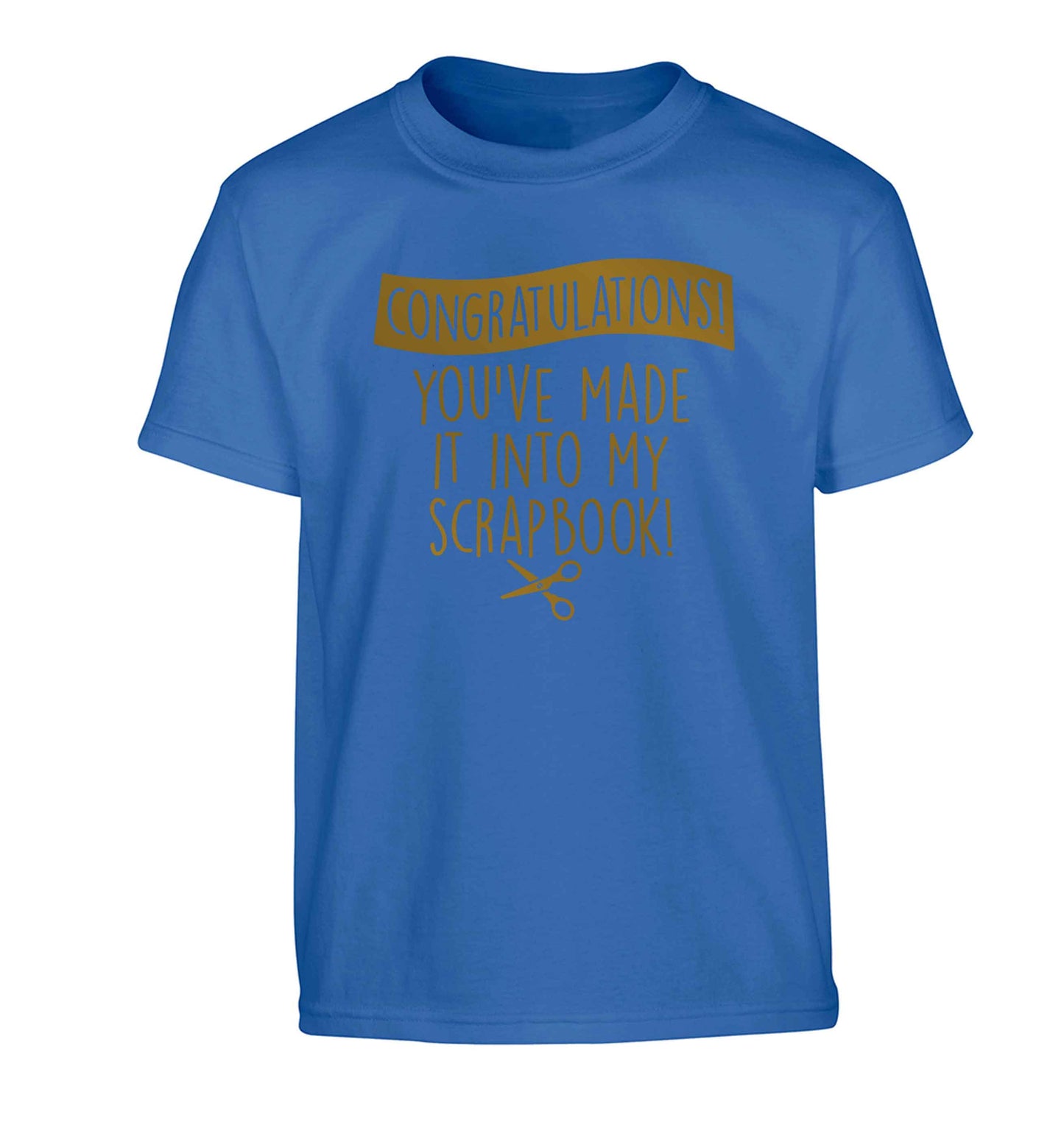 Congratulations you've made it into my scrapbook! Children's blue Tshirt 12-13 Years