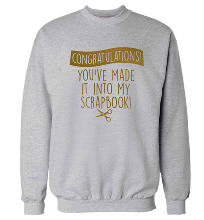 Congratulations you've made it into my scrapbook! Adult's unisex grey Sweater 2XL