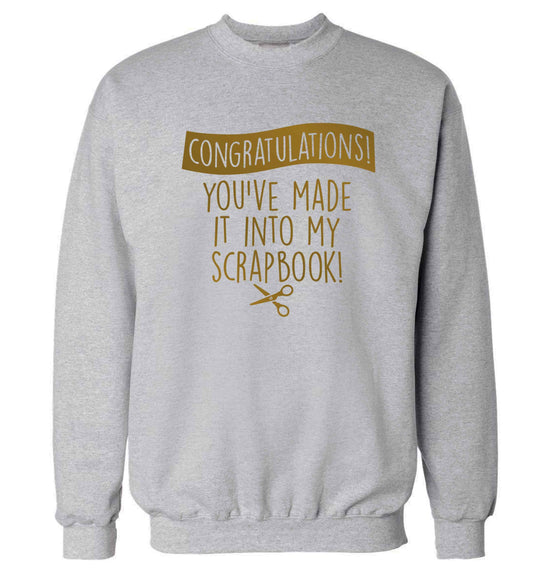 Congratulations you've made it into my scrapbook! Adult's unisex grey Sweater 2XL