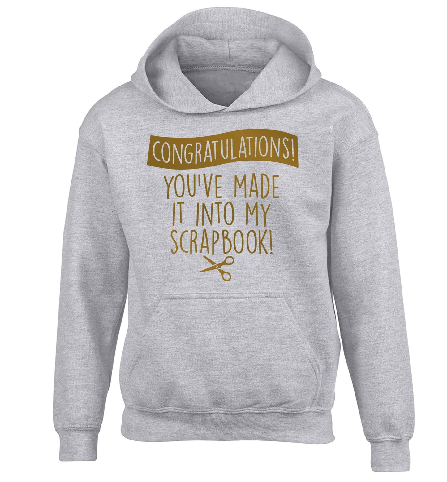 Congratulations you've made it into my scrapbook! children's grey hoodie 12-13 Years
