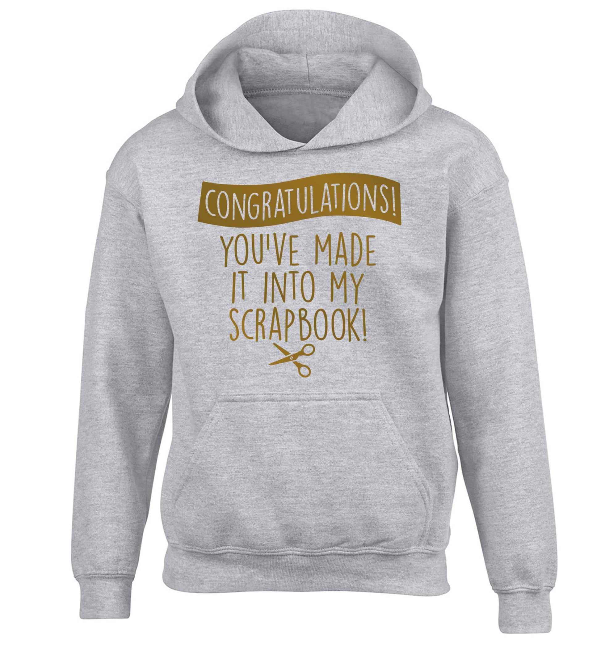 Congratulations you've made it into my scrapbook! children's grey hoodie 12-13 Years