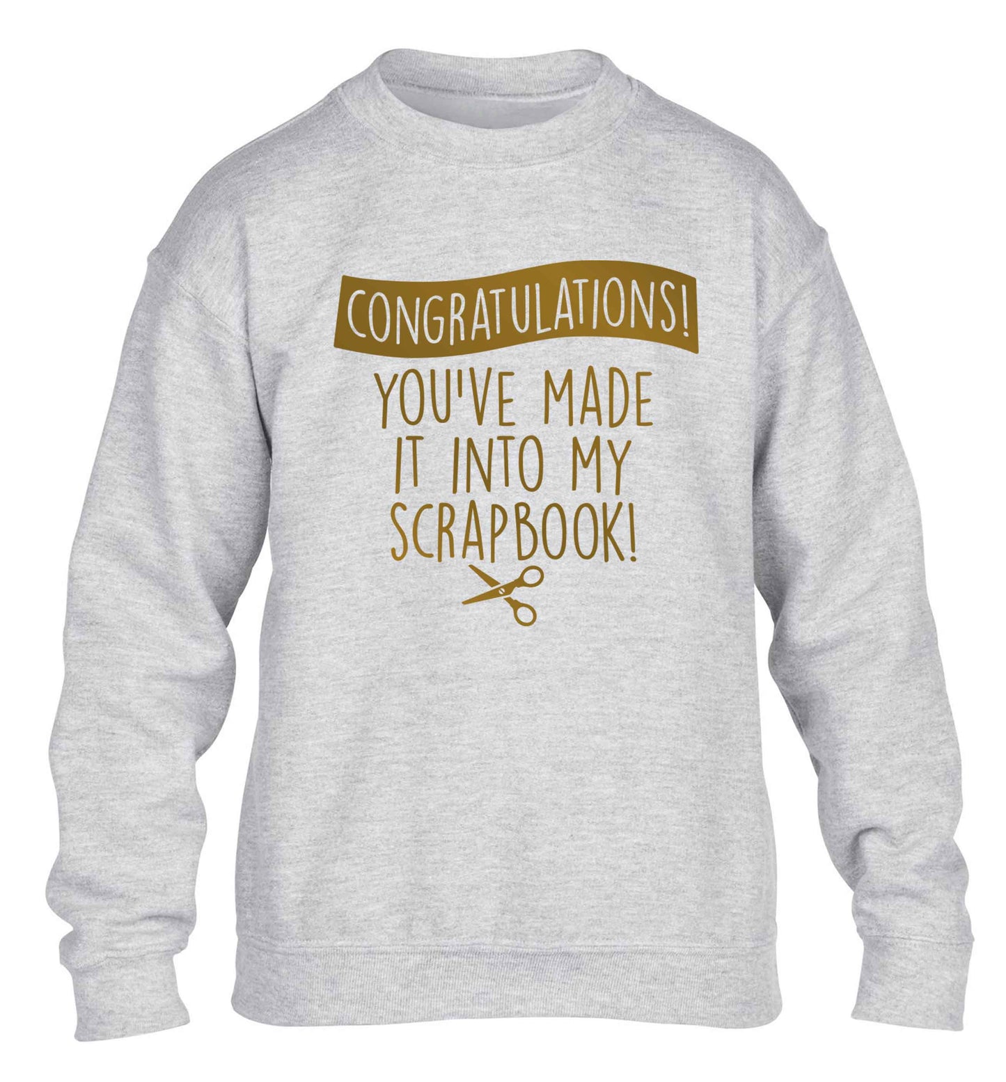 Congratulations you've made it into my scrapbook! children's grey sweater 12-13 Years
