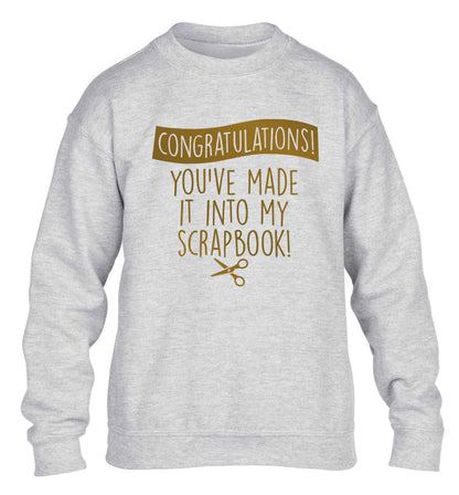 Congratulations you've made it into my scrapbook! children's grey sweater 12-13 Years