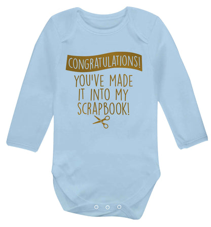 Congratulations you've made it into my scrapbook! Baby Vest long sleeved pale blue 6-12 months