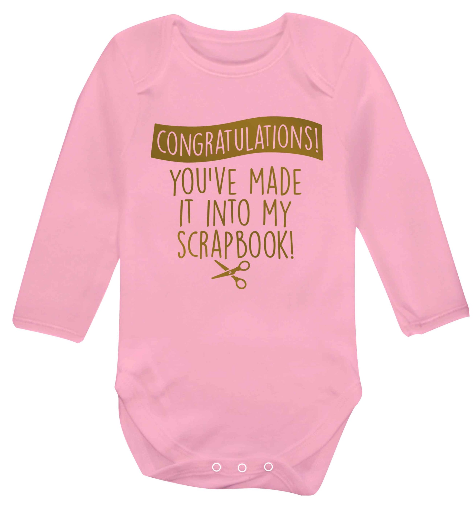 Congratulations you've made it into my scrapbook! Baby Vest long sleeved pale pink 6-12 months