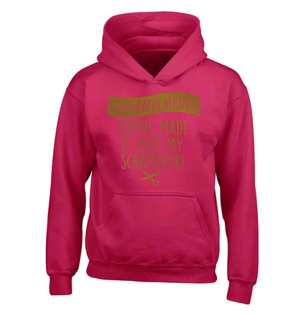 Congratulations you've made it into my scrapbook! children's pink hoodie 12-13 Years