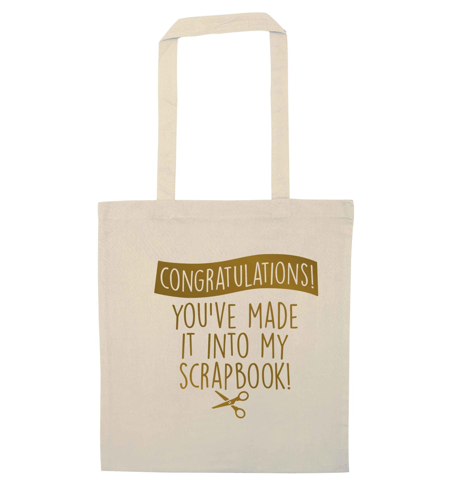 Congratulations you've made it into my scrapbook! natural tote bag