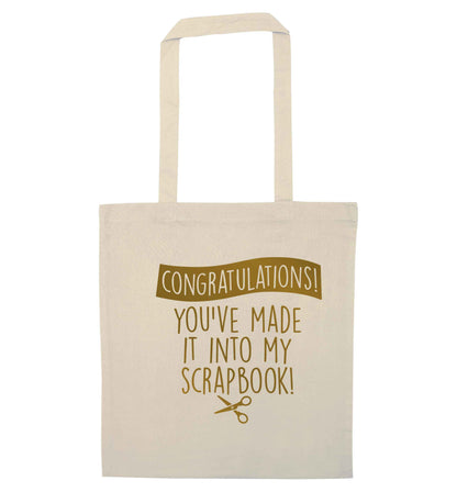 Congratulations you've made it into my scrapbook! natural tote bag