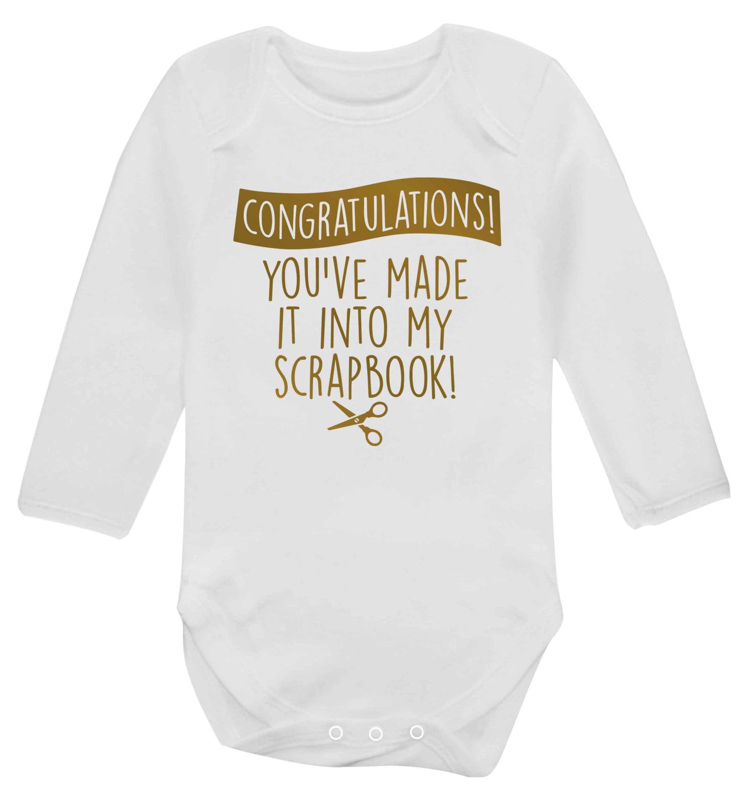 Congratulations you've made it into my scrapbook! Baby Vest long sleeved white 6-12 months
