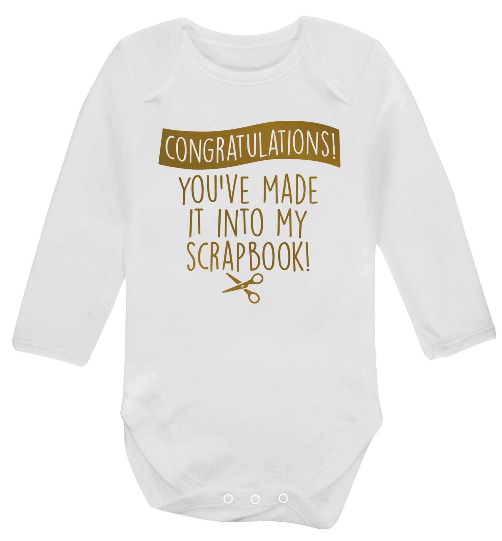 Congratulations you've made it into my scrapbook! Baby Vest long sleeved white 6-12 months