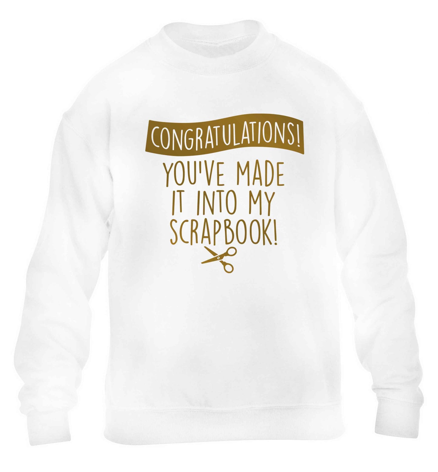 Congratulations you've made it into my scrapbook! children's white sweater 12-13 Years