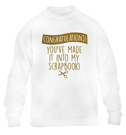 Congratulations you've made it into my scrapbook! children's white sweater 12-13 Years