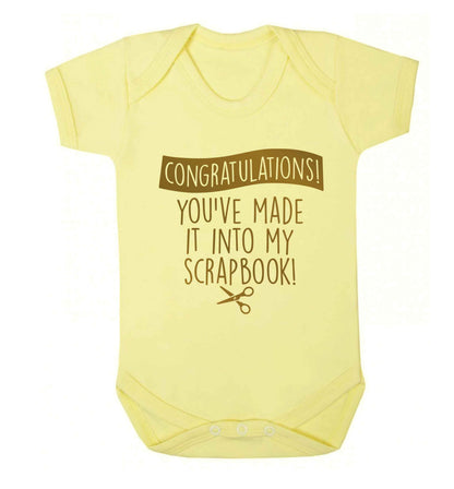 Congratulations you've made it into my scrapbook! Baby Vest pale yellow 18-24 months