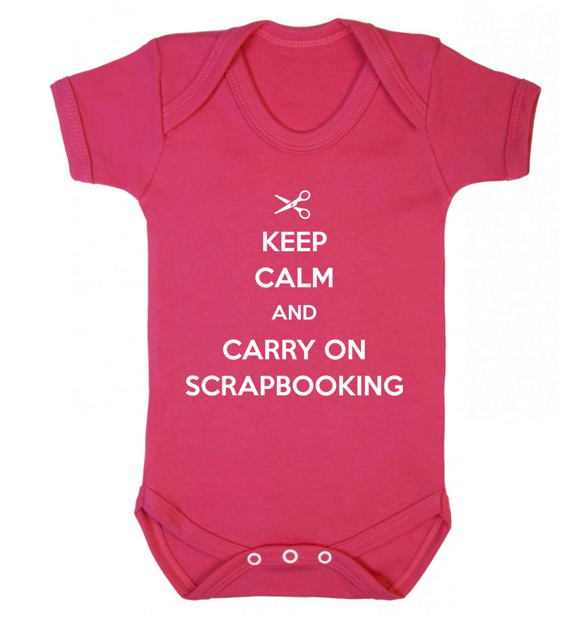 Keep calm and carry on scrapbooking Baby Vest dark pink 18-24 months