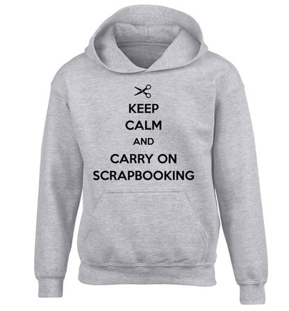 Keep calm and carry on scrapbooking children's grey hoodie 12-13 Years