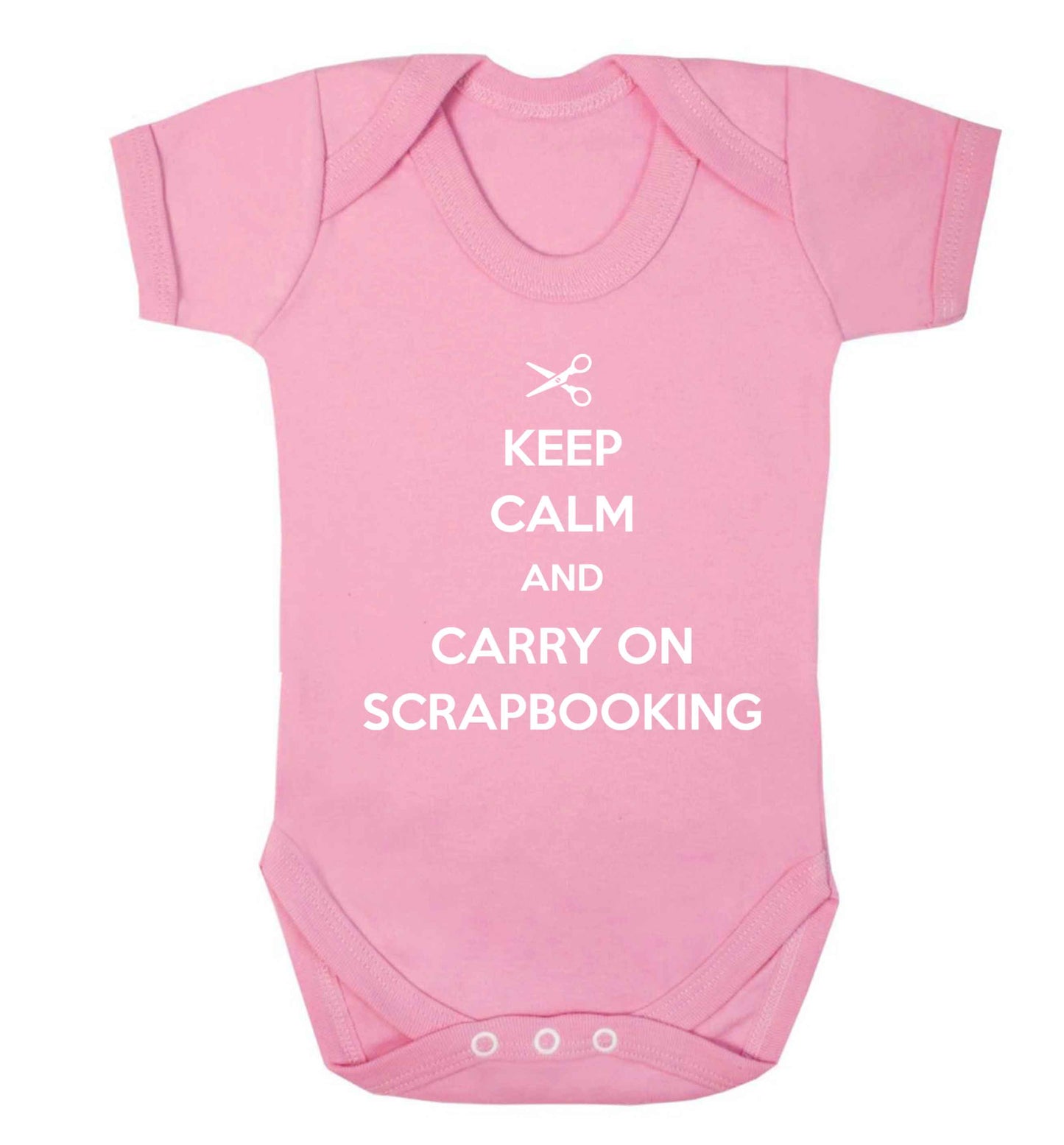 Keep calm and carry on scrapbooking Baby Vest pale pink 18-24 months