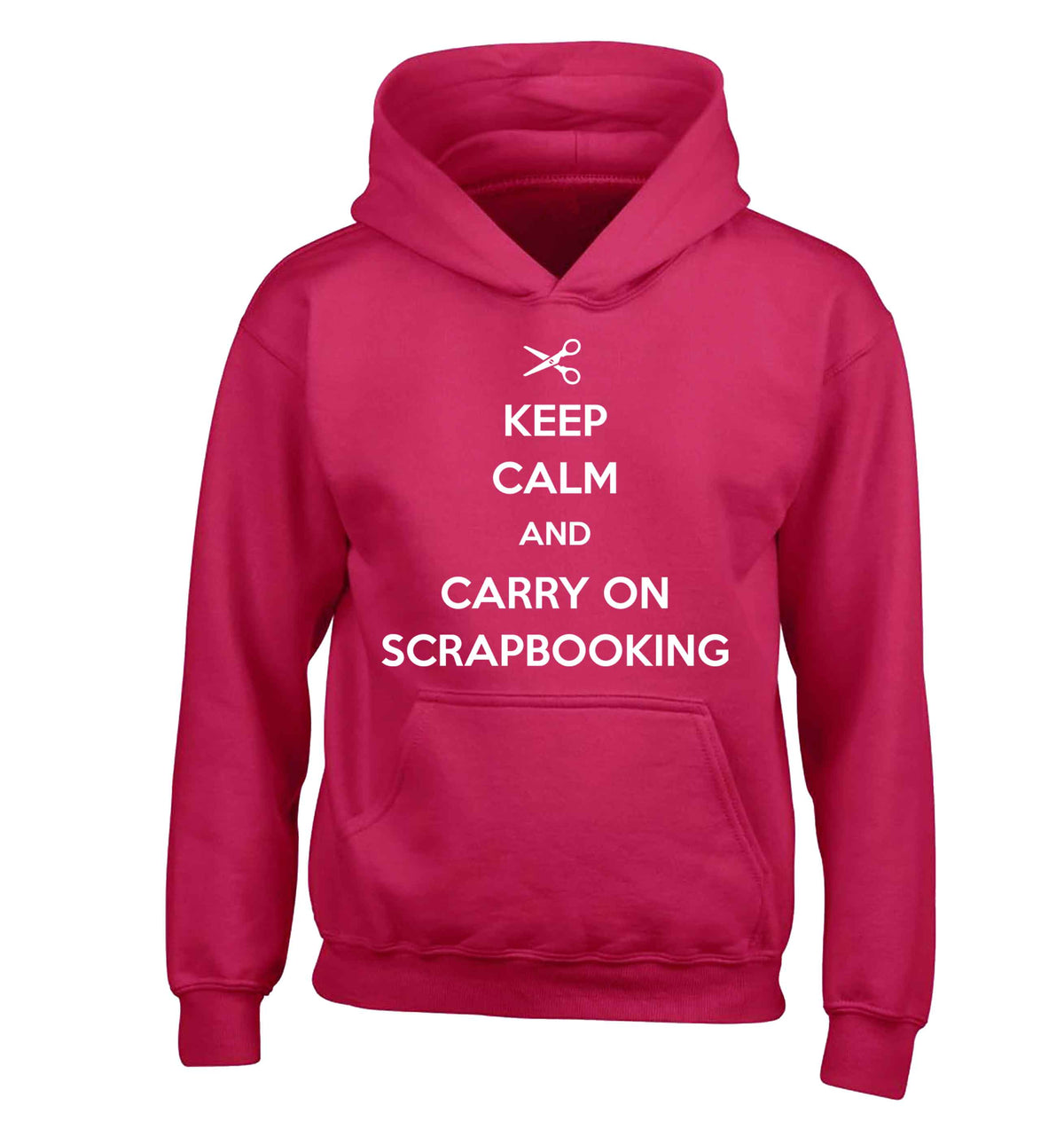 Keep calm and carry on scrapbooking children's pink hoodie 12-13 Years