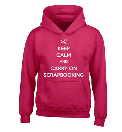 Keep calm and carry on scrapbooking children's pink hoodie 12-13 Years