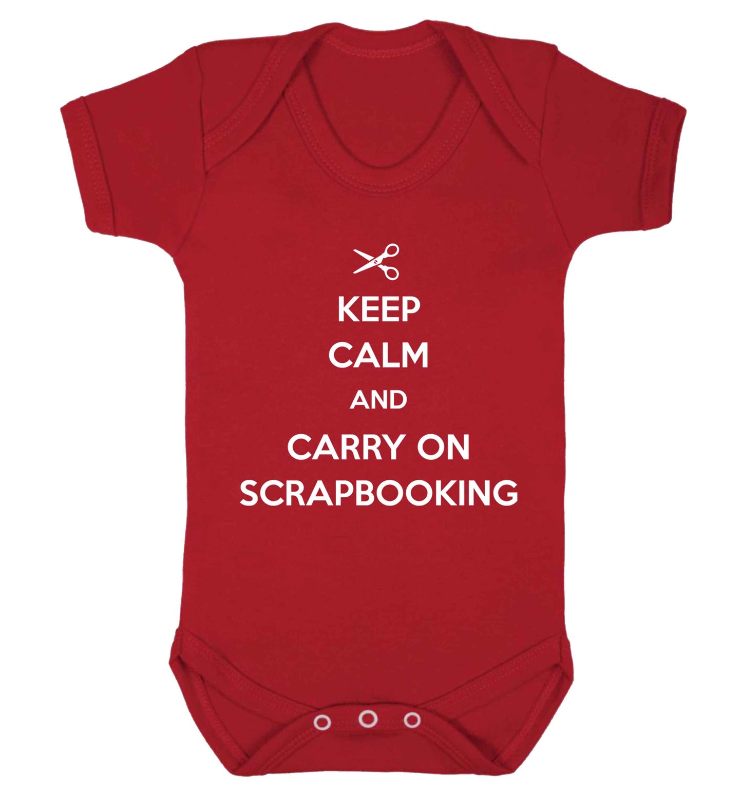 Keep calm and carry on scrapbooking Baby Vest red 18-24 months