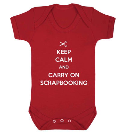 Keep calm and carry on scrapbooking Baby Vest red 18-24 months
