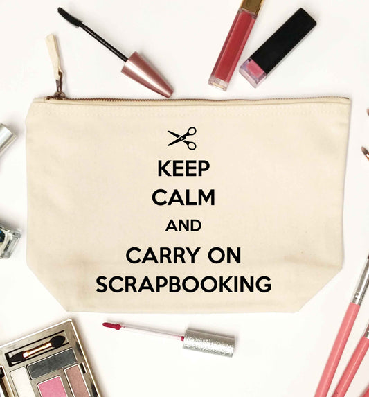 Keep calm and carry on scrapbooking natural makeup bag