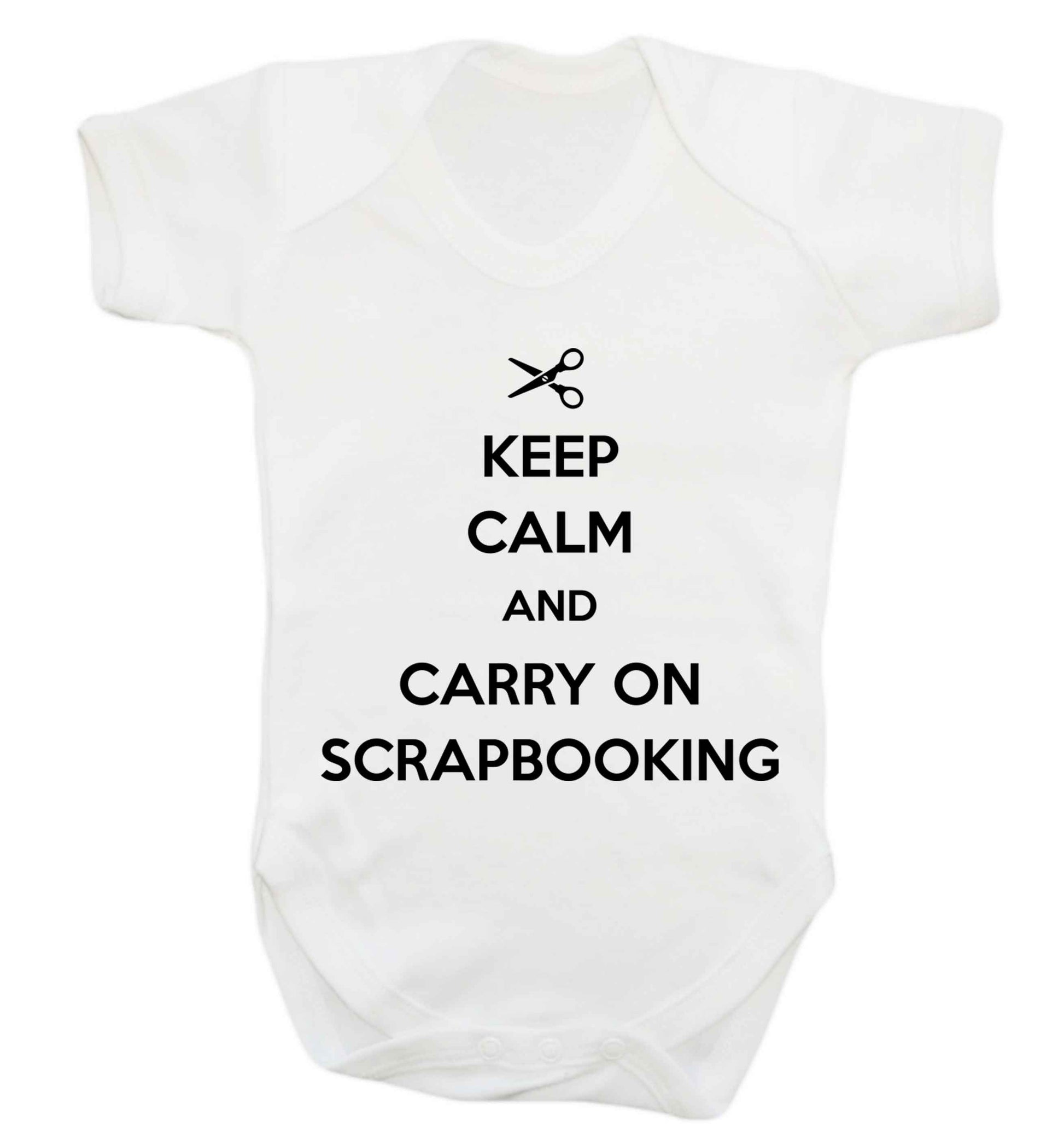 Keep calm and carry on scrapbooking Baby Vest white 18-24 months