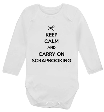 Keep calm and carry on scrapbooking Baby Vest long sleeved white 6-12 months