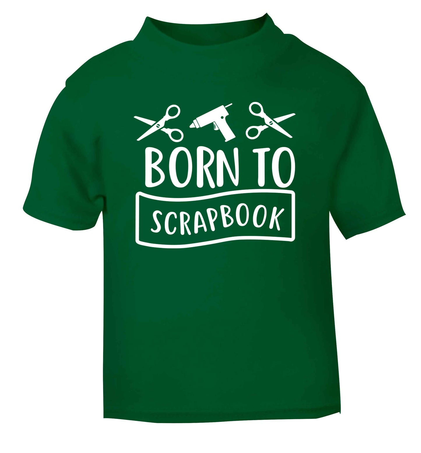 Born to scrapbook green Baby Toddler Tshirt 2 Years
