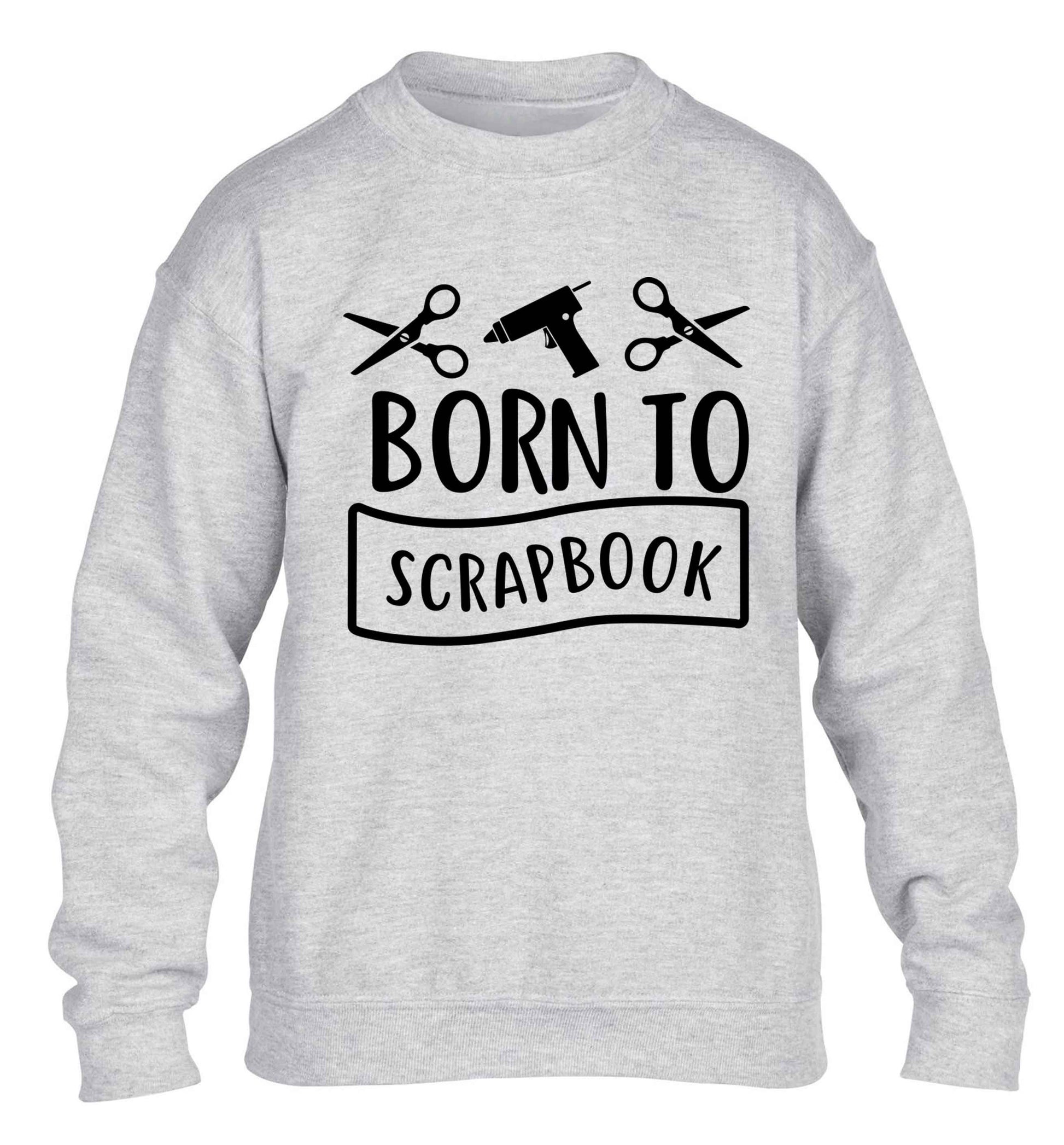 Born to scrapbook children's grey sweater 12-13 Years