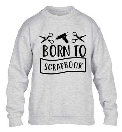Born to scrapbook children's grey sweater 12-13 Years